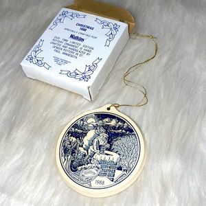 🎄Vintage 1988 Watkins Santa Glazed Ceramic Ornament